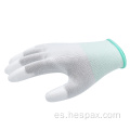 Hespax White White Polyester Guantes de seguridad PU Electrical